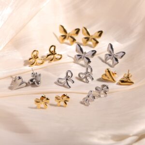 oly-42bead150ccd41df6239bd8a6b34fe9d Wholesale Stainless Steel Mirror Finish Heart Earrings Minimalist French Style Trendy Jewelry Accessory For Women