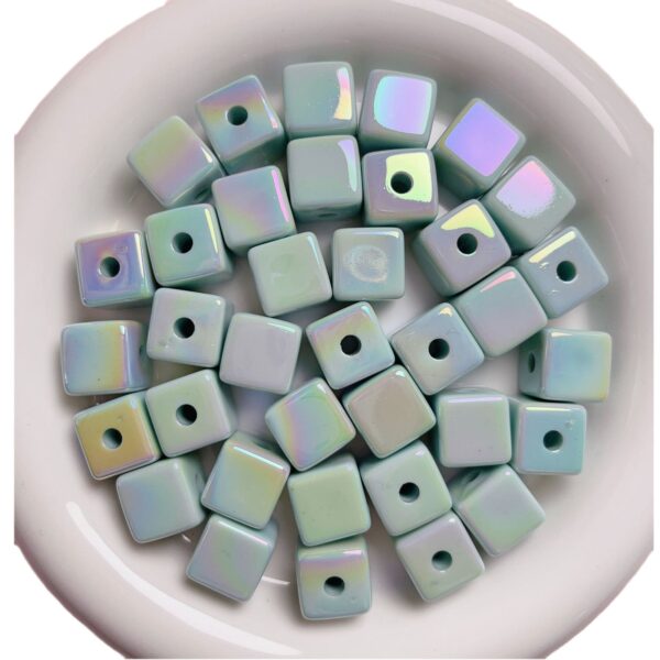 Wholesale Electroplated Acrylic Square Beads (14mm) for DIY Phone Straps, Keychains & Hair Accessories – Trendy Craft Supply