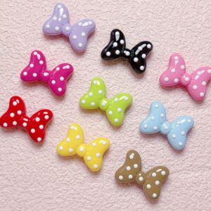 oly-42cac476cc9c3ed5362447442c691a9d Wholesale Stylish Acrylic Polka Dot Bow Beads in Light Pink for DIY Phone Charm and Jewelry Making