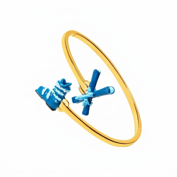 oly-42efb7a30d97ee87cc5990f794e28fc9 Wholesale Open Bangle Bracelet With Bow Dice Cherry Design Stainless Steel Electroplated Jewelry Accessory For Everyday Wear