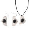 oly-4302e9ba27cd1eefd05f66cefc4e7985 Wholesale Irregular Geometric Black Gemstone Jewelry Set Pendant Earrings Necklace Fashion Accessory Gift