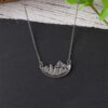 oly-4303d434fbf8aecdee2e32fbdc46cbb9 Wholesale Irregular Mountain Pendant Necklace Antique Silver Geometric Semi Circle Jewelry Gift
