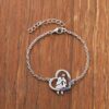Wholesale Vintage Halloween Heart Couple Hugging Bracelet Silver Metal Fashion Jewelry Accessory