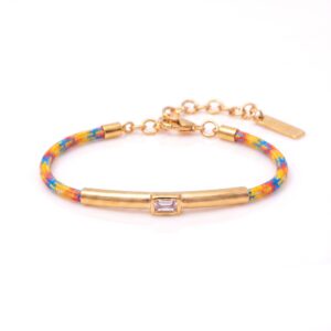 Square high yellow and blue rope bracelet