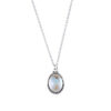 oly-4339d754b223740df63961bf45c2c21a Wholesale Retro Oval Zircon Necklace Antique Silver Finish Dreamy Blue Pendant Casual Everyday Jewelry Accessory For Boutique Resale