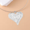 oly-434d148ef24d938c654b51c5ad125e6a Wholesale Vintage Retro Geometric Double Heart Pendant Choker Necklace Antique Silver Finish Chic Jewelry Accessory For Boutique Resale