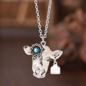 oly-4364c71009088bc45d5d85eed6fe252b Wholesale Ancient Silver Tone Zinc Alloy Bohemian Turquoise Bull Head Pendant Necklace Vintage Chic Jewelry For Gift Resale