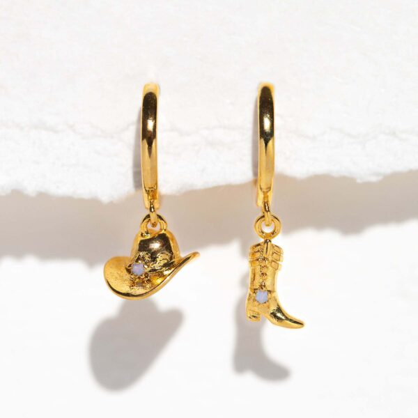 oly-437f260330d9043cee28f15d3e73d0c8 Wholesale Tone Retro Cowboy Boot Hat Charm Earrings Fashion Alloy Accessory For Everyday Wear And Boutique Resale