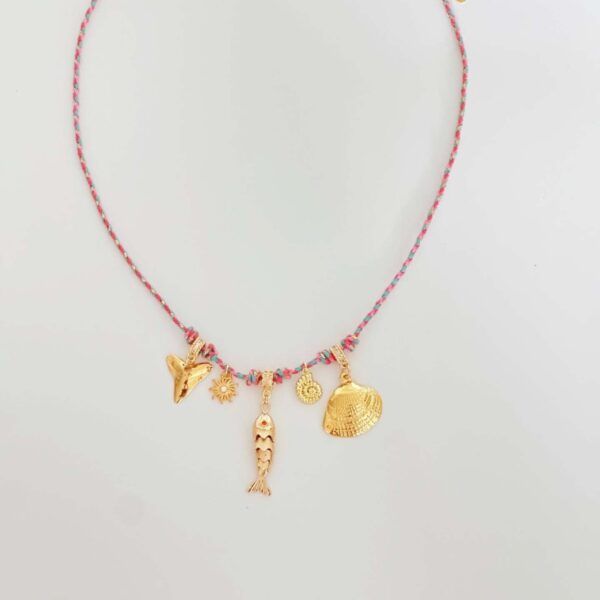 Wholesale Summer Beach Multi Pendant Charm Necklace With Shells Starfish And Animal Charms For Party Fashion Accessory