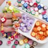 Wholesale Two-Tone Four Leaf Clover Acrylic Beads Oil Drip Painted Large Hole DIY Phone Charm Craft Supply