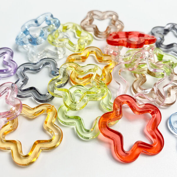 oly-44593614b54d2eff611ce1e05f8b48f2 Wholesale 30mm Clear Acrylic Hollow Star Loose Beads for DIY Jewelry, Phone Charms, Car Hanging - Stylish Jewelry Accessory, Boutique Resale