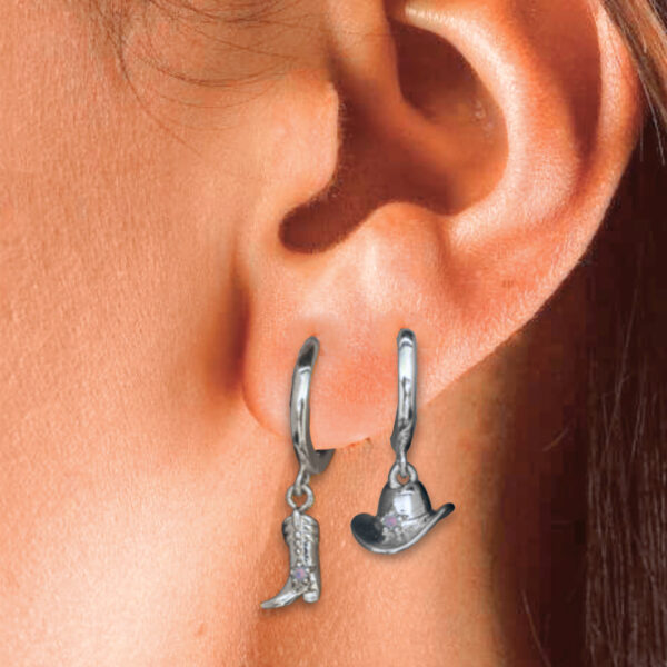 oly-449780b2727bb7e6cd2ec02d68a6bb2f Wholesale Cowboy Boot Hat Pendant Electroplating Copper Earrings Silver Tone Trendy Fashion Jewelry Accessory For Party Gift Boutique Resale