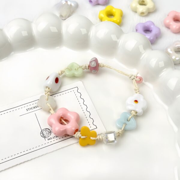 Wholesale Acrylic Five Petal Flower Beads Multicolor Loose DIY Jewelry Making Craft Supply Gift