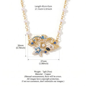 Seahorse and starfish necklace