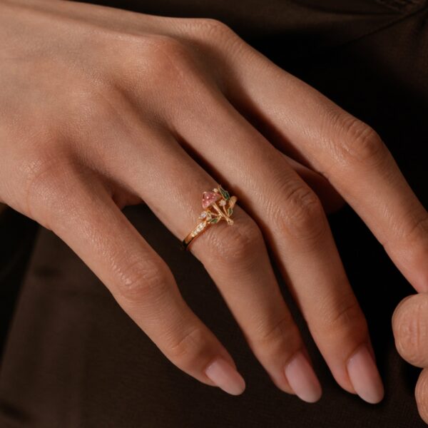 oly-44cecd3249cb671397475b52e0eeaba9 Wholesale Mushroom Themed Open Ring Fashion Accessory Copper Electroplated Jewelry Gift