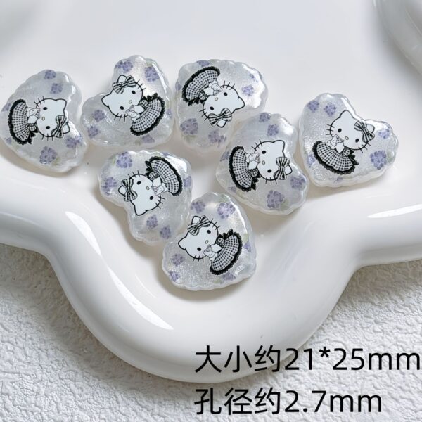 oly-44cfa10ea1053324643e551bff3bd289 Wholesale Stylish Acrylic Cat Heart Print Beads Light Pink Pearl Shimmer Jewelry Accessory for DIY Phone Charm and Keychain Resale