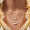 oly-4502f10eee2257f58d303cbc96f12daf Wholesale Modern Double Layer Snake Chain Necklace Square Zircon Water Drop PendantStainless Steel Electroplated Fashion Jewelry Accessory