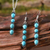 Wholesale Zinc Alloy Electroplated Bohemian Turquoise Drop Earrings Retro Chic Geometric Jewelry Gift