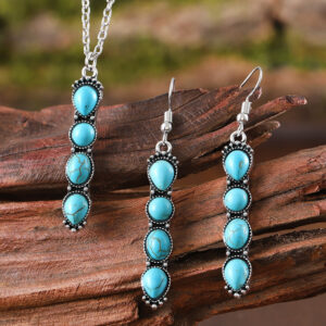 oly-450c30c0015c6924c4dbd584f2eb0019 Wholesale Zinc Alloy Electroplated Bohemian Turquoise Drop Earrings Retro Chic Geometric Jewelry Gift