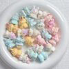 Wholesale Cute Bear and Rabbit Resin Beads UV Plated DIY Phone Charm Keychain Fashion Accessory