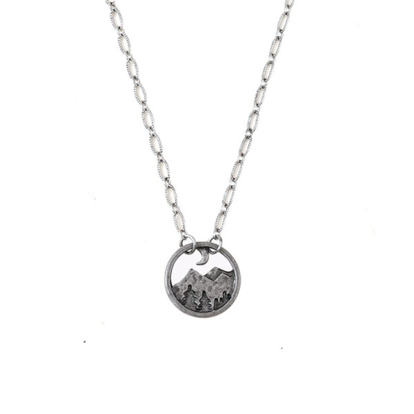 oly-45506180040956b3dd9abf0d2b6c7087 Wholesale Antique Silver Zinc Alloy Mountain Pine Tree Hollow Pendant Necklace Trendy Jewelry Gift For Women