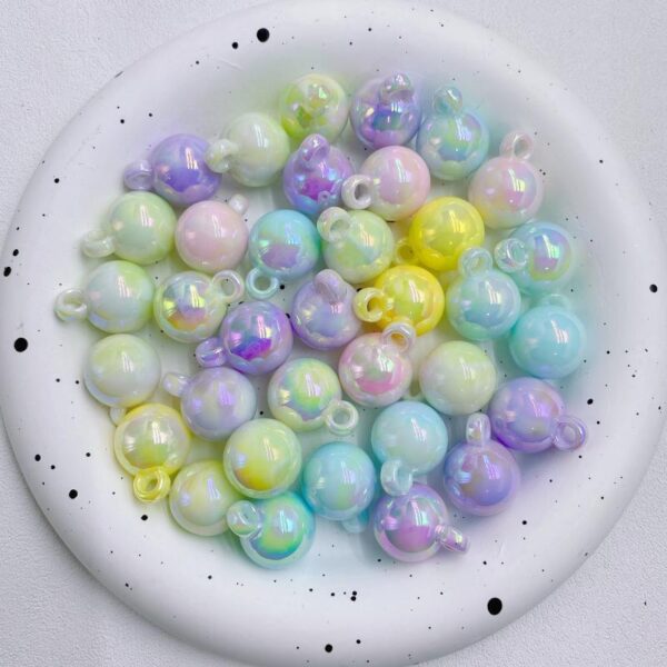 Wholesale Electroplated Acrylic Two-Tone Purple Starry Luminous Beads - DIY Phone Strap, Keychain & Car Charm Fashion Accessory