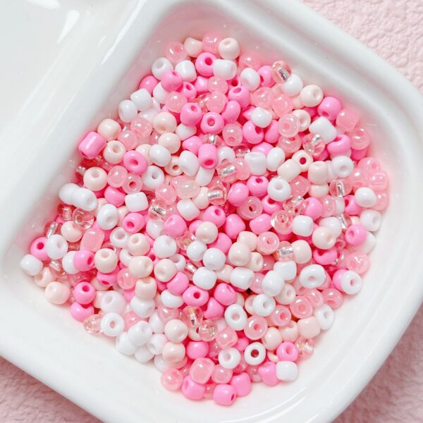 oly-45b3aff00951c123198bebcf4a4791fb Wholesale Pink Acrylic Seed Beads for DIY Jewelry Making 4mm Loose Beads 15g Bag for Bracelet Necklace Ring Crafts Jewelry Accessory for Resale