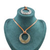 oly-45cc0a4169abc018dae25eccd9707914 Wholesale Electroplated Celtic Knot Round Pendant Necklace With Adjustable Leather Cord Nordic Retro Style Zinc Alloy Fashion Accessory