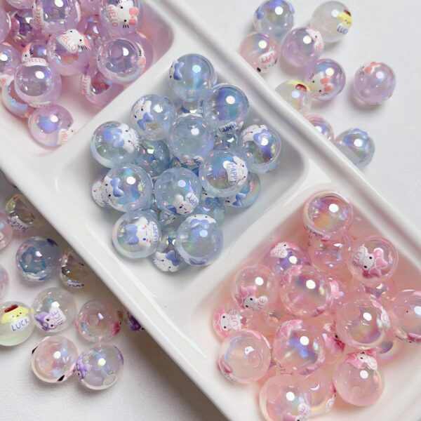 oly-45f3d5940edf4cf1b63fc2d170baef68 Wholesale Cartoon Acrylic Loose Beads 3D Glitter Print DIY Phone Charm Jewelry Craft Accessory