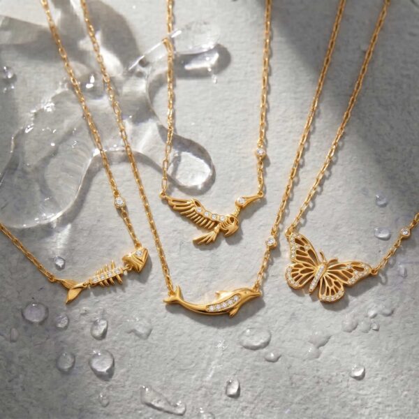 Wholesale Fish Bone Butterfly Dolphin Bird Pendant Necklace In Stainless Steel Trendy Jewelry Accessory For Daily Wear Or Gift