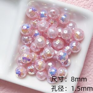 06-[pink] 8mm earth beads / (sold by piece) see picture for size