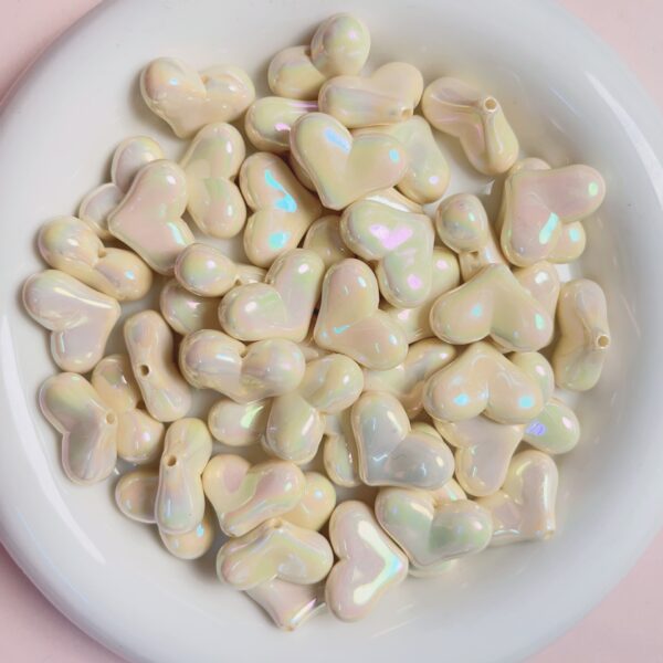 oly-464fe68f16d5890f7ceef817e500d54e Wholesale Cream Electroplated Heart Acrylic Loose Beads DIY Jewelry Making Boutique Gift Craft Supply