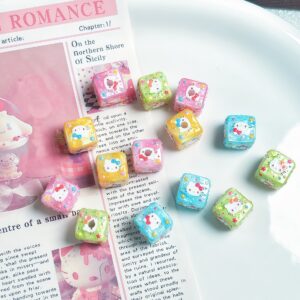 Wholesale Acrylic Embossed Cartoon Cat Square Beads DIY Phone Charm Bag Pendant Craft Supply