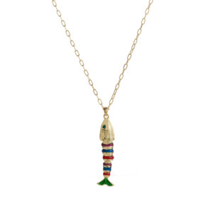 Green tail goldfish necklace