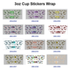 Wholesale 8pcs Leopard Print Peace Hand Heart Sunflower Print 3oz Cup Stickers Wrap OLY Exclusive