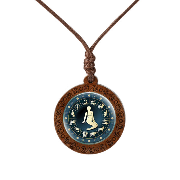 Wholesale Glass Zodiac Constellation Pendant Necklace Trendy Everyday Jewelry Gift For Women