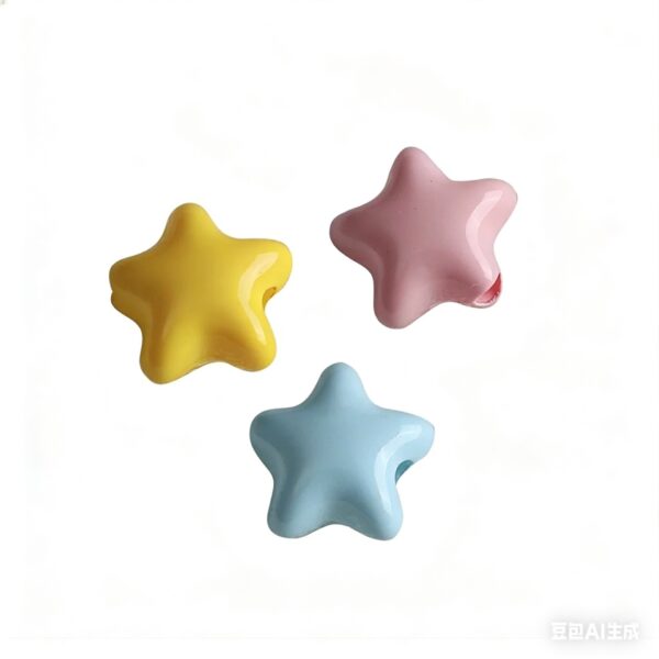 oly-46c074044ed684473404a89989c7d9dd Wholesale Light Pink Acrylic Star Loose Beads Shiny Baked Enamel Finish DIY Jewelry Making Supplies Fashion Accessory