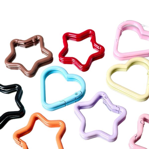 oly-46f004c79dc1ad476f2b09ced78f30b1 Wholesale Colorful Painted Metal Five-Pointed Star Spring Buckle DIY Accessory for Bag Charm Keychain Craft Supply