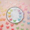 Wholesale Butterfly Acrylic Loose Beads - Yellow Electroplated DIY Necklace Making Jewelry Accessory for Boutique Resale