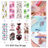 Wholesale 2/8/16pcs Halloween Skull Mummy Colorful Heart Print Pen and Bookmark Stickers UV DTF Wraps OLY Exclusive