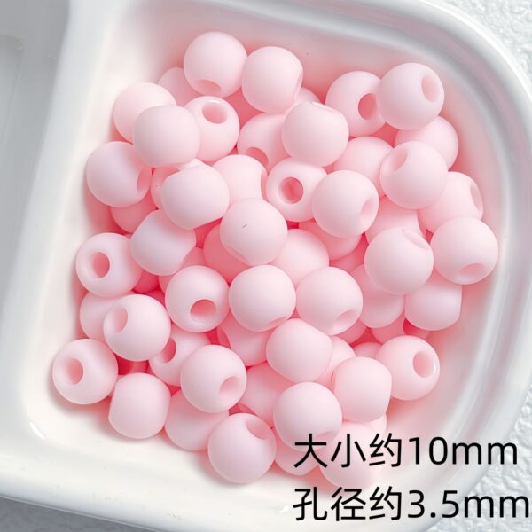 oly-47a9f594ba3d490100bd9f421d6584b7 Wholesale Frosted Acrylic Macaron Large Hole Round Loose Beads for DIY Jewelry Making Fashion Accessory