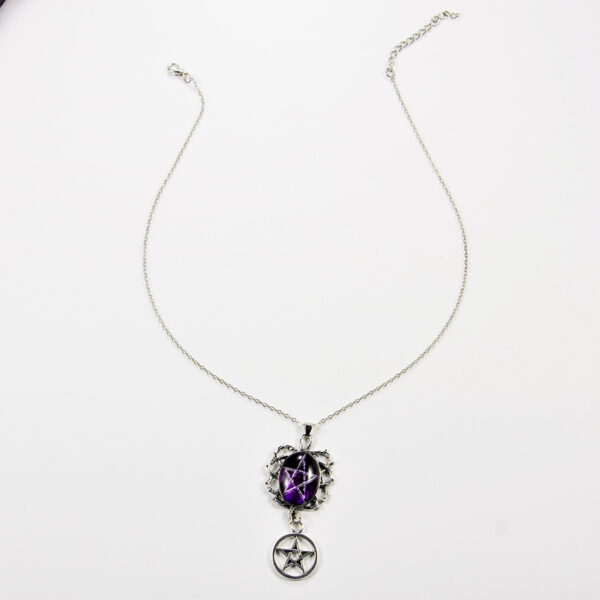 oly-47b8ac3d7d55df08db48c624294d2ada Wholesale Gothic Punk Purple Star Thorn Vine Pendant Necklace Chic Fashion Accessory For Boutique Resale