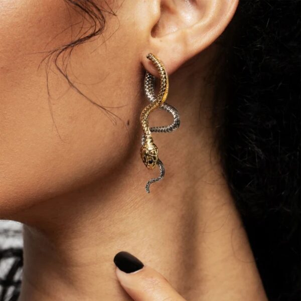 Wholesale Tone Cross Snake Earrings For Women Fashionable Commuter Jewelry Accessory