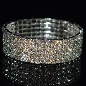 5 rows silver white diamond