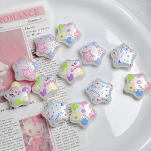 Wholesale Acrylic Double-Sided Relief Charms DIY Phone Chain Beads with Star Heart Design Fashion Accessory for Jewelry Making