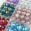 oly-4807846c79b81b6fc821e6550a28d875 Wholesale Trendy Loose Cat Eye Beads 12mm Starry Pattern UV Coated Electroplated Plastic Resin for DIY Jewelry Making
