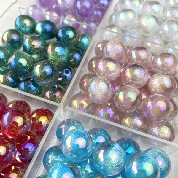 oly-4807846c79b81b6fc821e6550a28d875 Wholesale Trendy Loose Cat Eye Beads 12mm Starry Pattern UV Coated Electroplated Plastic Resin for DIY Jewelry Making