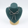 oly-48276b61df20ddd854c3cda5bc1b0c85 Wholesale Bronze Electroplated Zinc Alloy Beaded Bow Choker Necklace Retro Denim Style Fashion Accessory