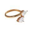 Wholesale Stainless Steel Electroplated Zircon Open Ring Irregular Geometric Minimalist Style Everyday Fashion Jewelry Accessory For Gift And Resale