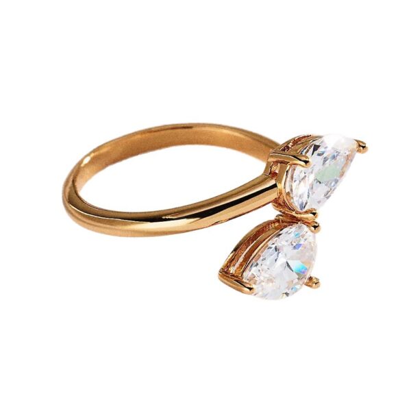 Wholesale Stainless Steel Electroplated Zircon Open Ring Irregular Geometric Minimalist Style Everyday Fashion Jewelry Accessory For Gift And Resale